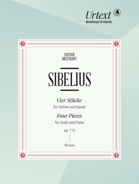 4 Pièces, opus 115 SIBELIUS Partition Violon