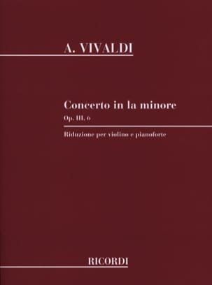 Concerto Violon la mineur op. 3 n° 6 VIVALDI Partition Violon