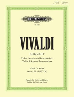 Concerto Violon la mineur op. 3 n° 6 RV 356 VIVALDI Partition Violon