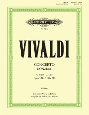 Concerto pour Violon en Sol majeur op. 3 N° 3 VIVALDI Partition Violon