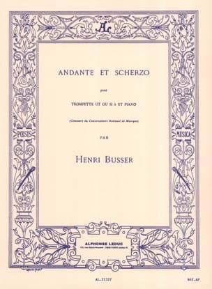 Andante Et Scherzo Opus 44 Henri Busser Partition Trompette