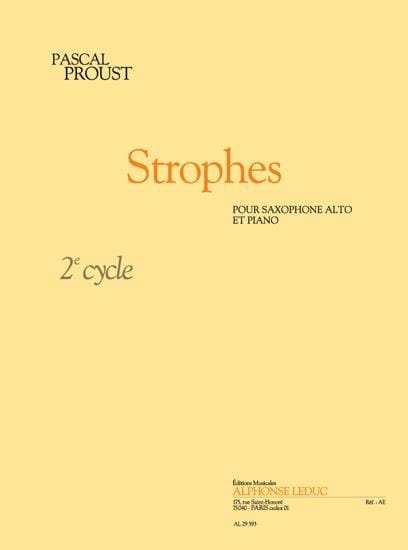 Strophes Pascal Proust Partition Saxophone