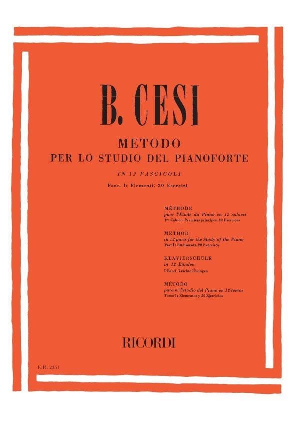 Metodo Per Lo Studio Del Pianoforte Volume 1 - Cesi - Partition