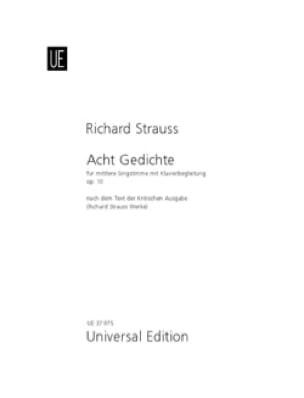 8 Gedichte Opus 10. Voix Moyenne Richard Strauss Partition Mélodies